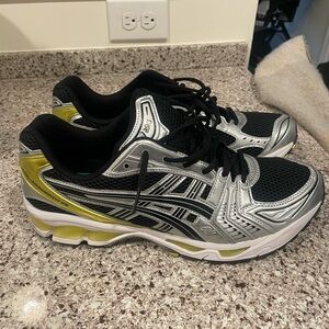 ASICS Men's Black, Silver, and Yellow Athletic Shoes